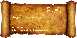 Hajósi Anikó névjegykártya