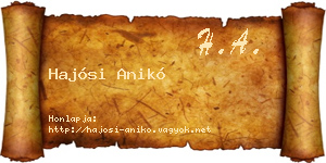 Hajósi Anikó névjegykártya